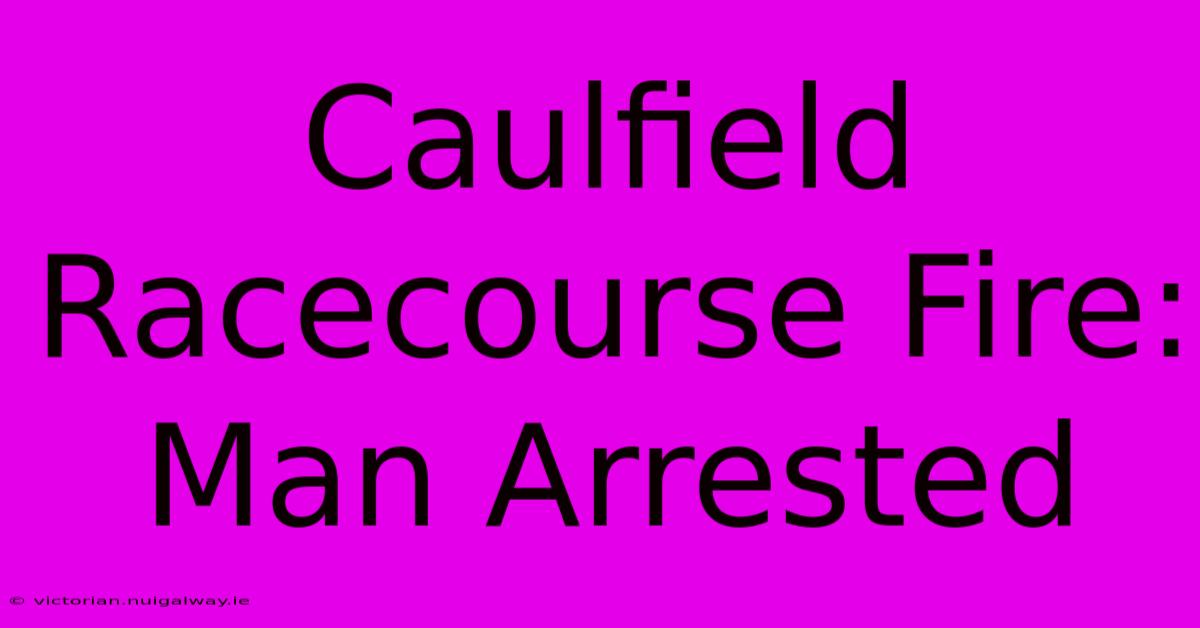 Caulfield Racecourse Fire: Man Arrested