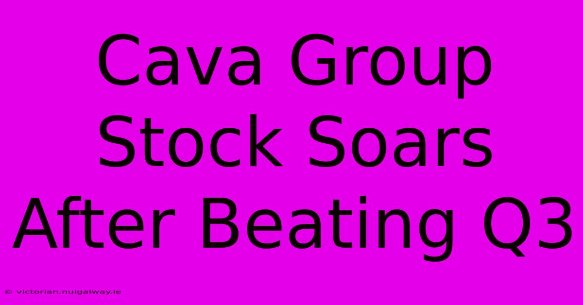 Cava Group Stock Soars After Beating Q3