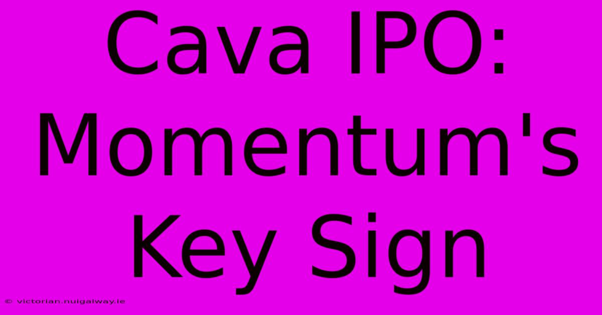 Cava IPO:  Momentum's Key Sign