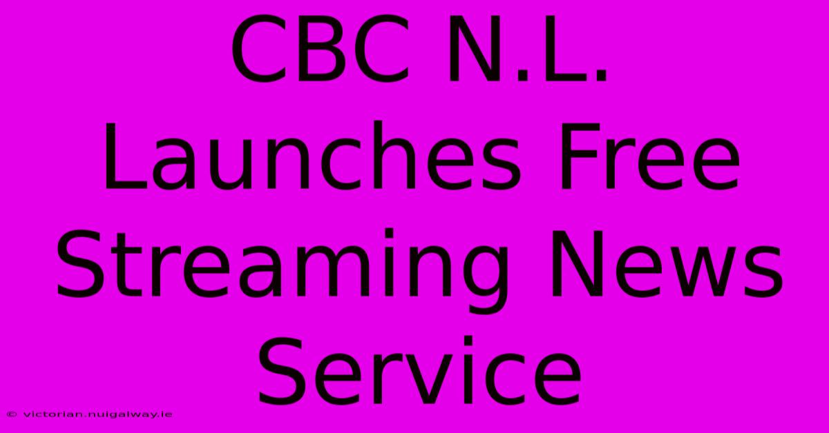 CBC N.L. Launches Free Streaming News Service