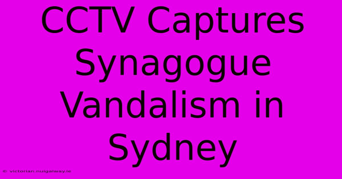 CCTV Captures Synagogue Vandalism In Sydney