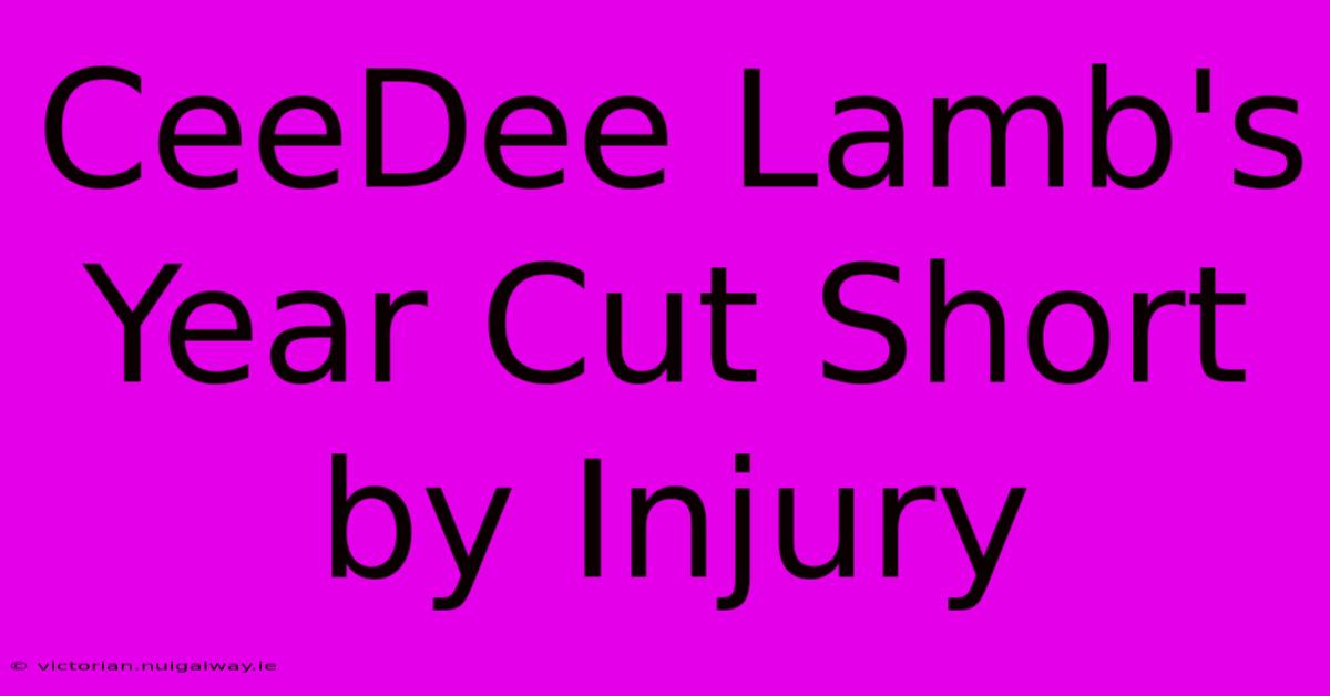 CeeDee Lamb's Year Cut Short By Injury