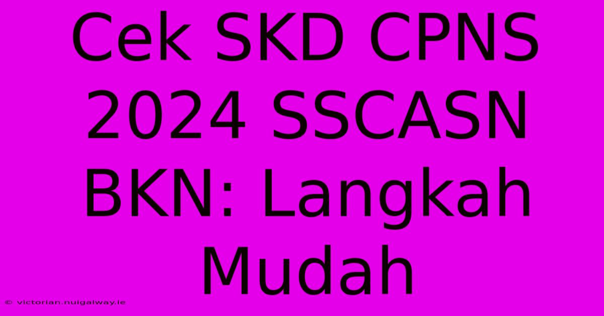 Cek SKD CPNS 2024 SSCASN BKN: Langkah Mudah