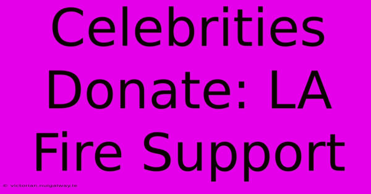 Celebrities Donate: LA Fire Support