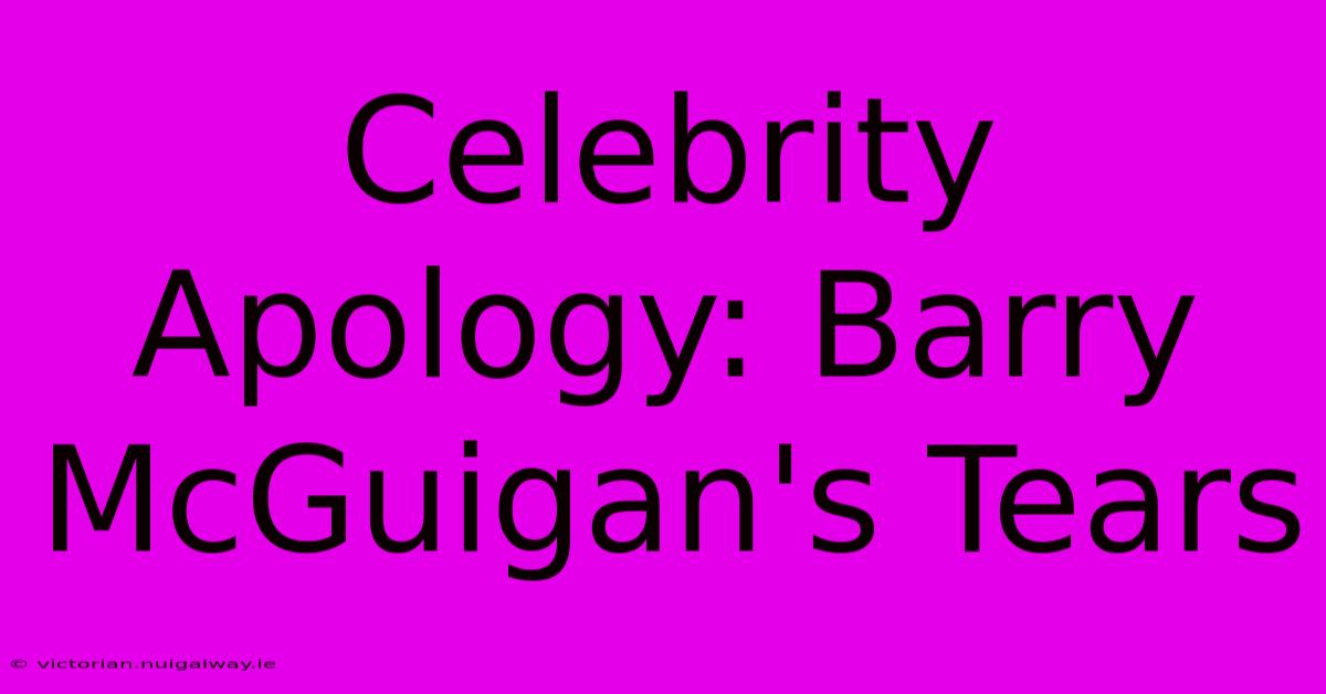 Celebrity Apology: Barry McGuigan's Tears