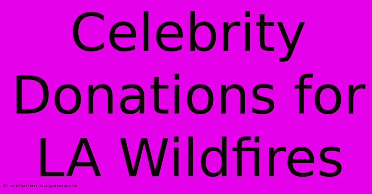 Celebrity Donations For LA Wildfires