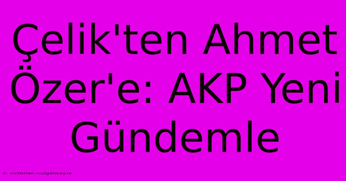 Çelik'ten Ahmet Özer'e: AKP Yeni Gündemle