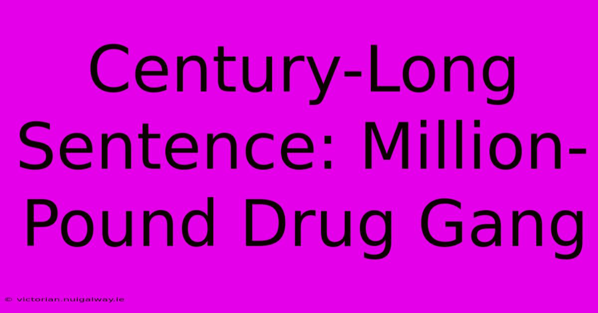 Century-Long Sentence: Million-Pound Drug Gang