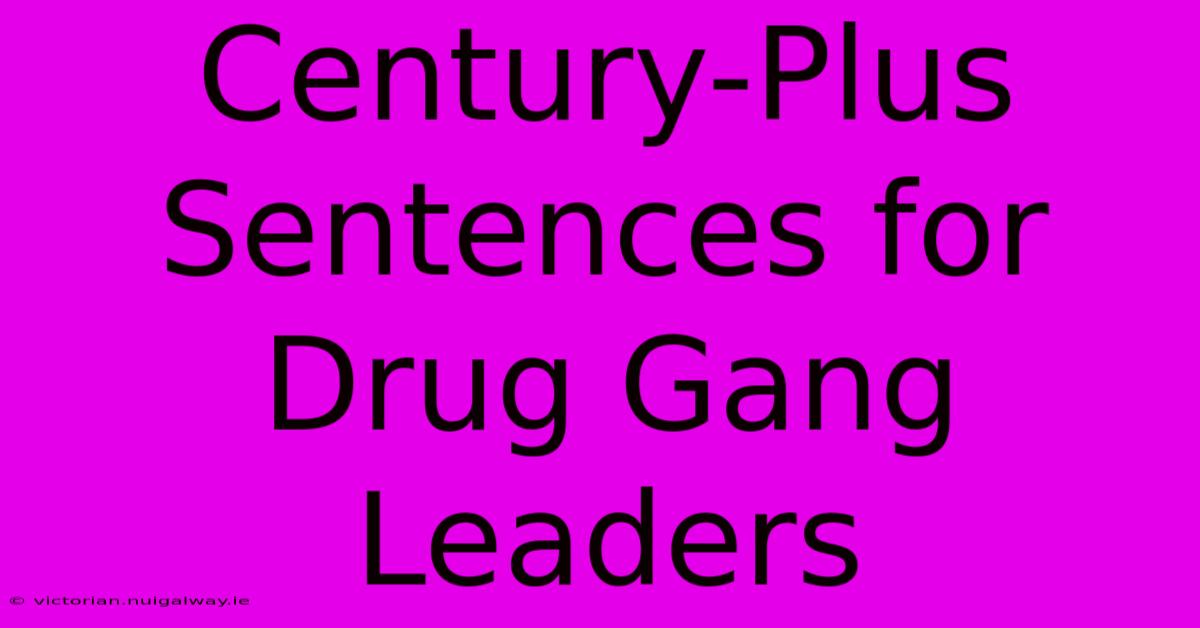 Century-Plus Sentences For Drug Gang Leaders