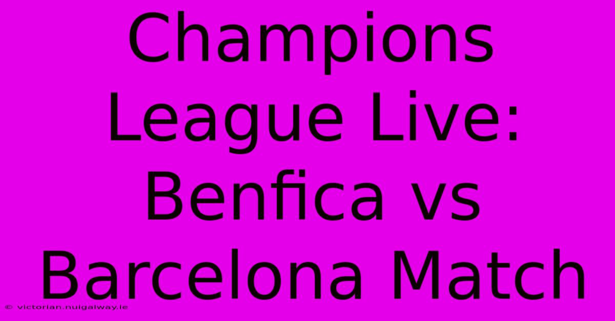 Champions League Live: Benfica Vs Barcelona Match