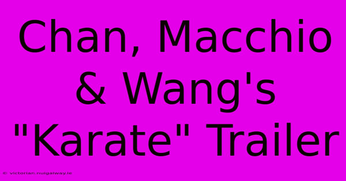 Chan, Macchio & Wang's 