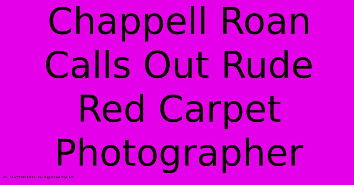 Chappell Roan Calls Out Rude Red Carpet Photographer