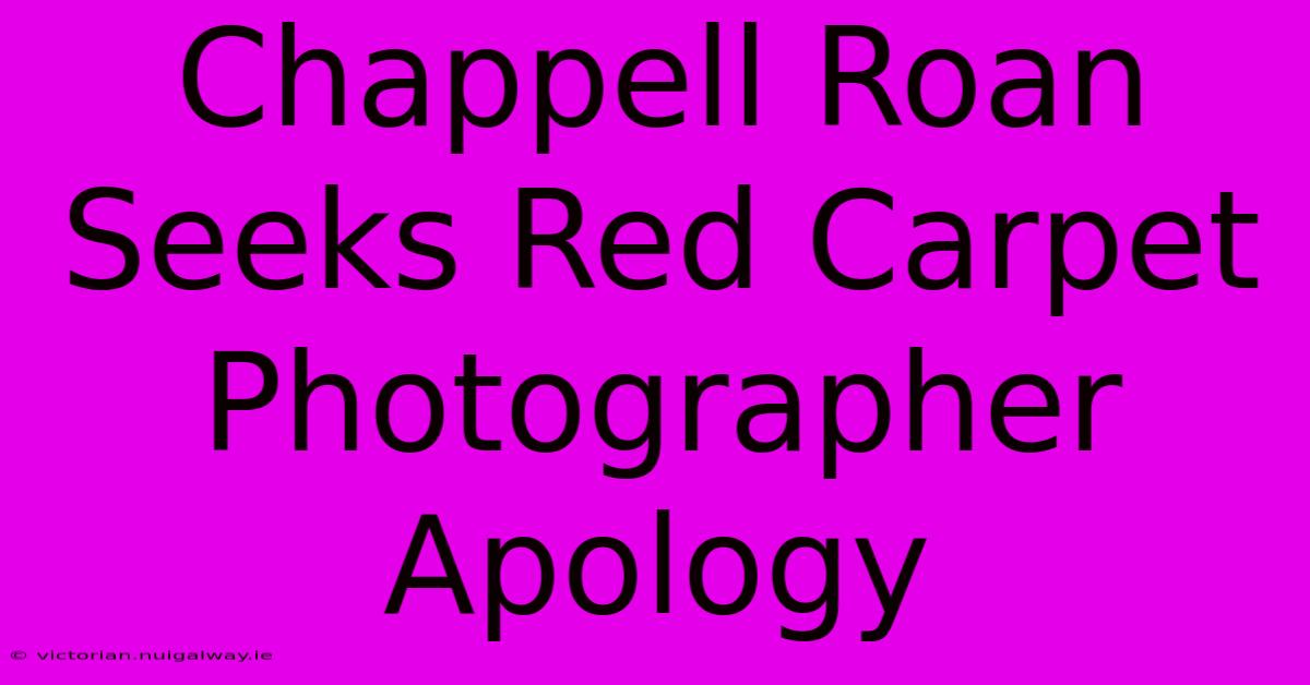 Chappell Roan Seeks Red Carpet Photographer Apology