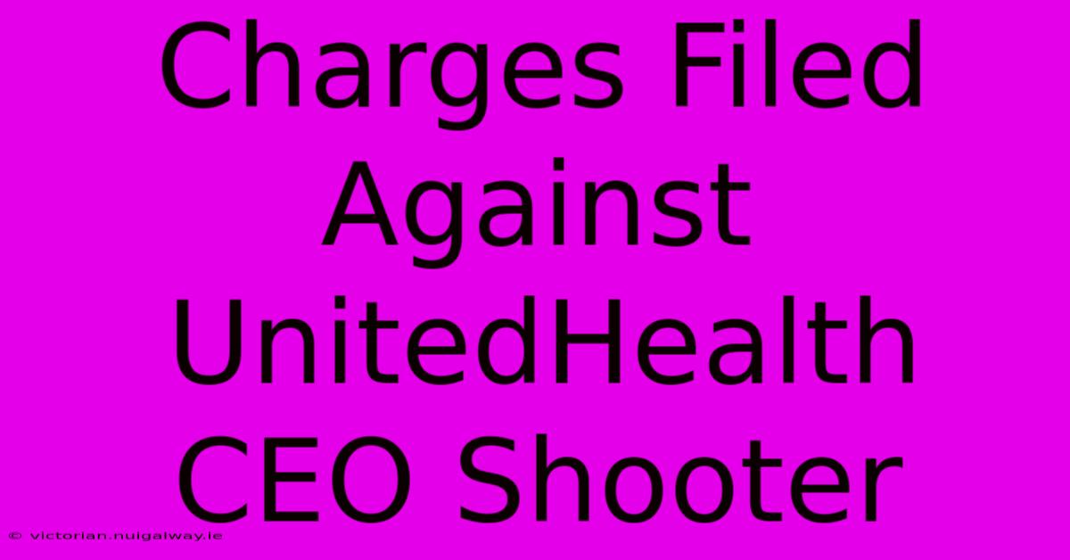 Charges Filed Against UnitedHealth CEO Shooter