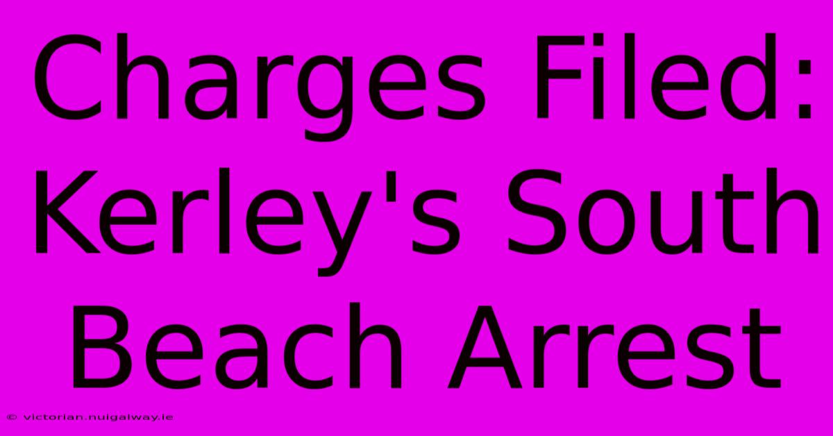 Charges Filed: Kerley's South Beach Arrest