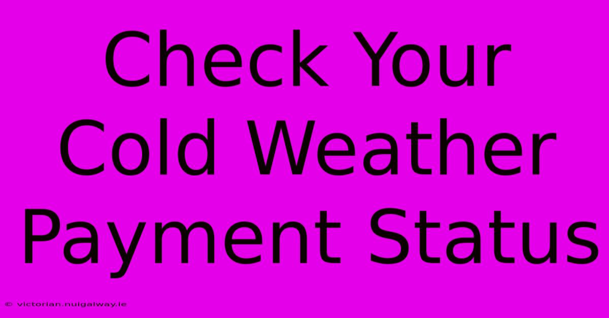 Check Your Cold Weather Payment Status