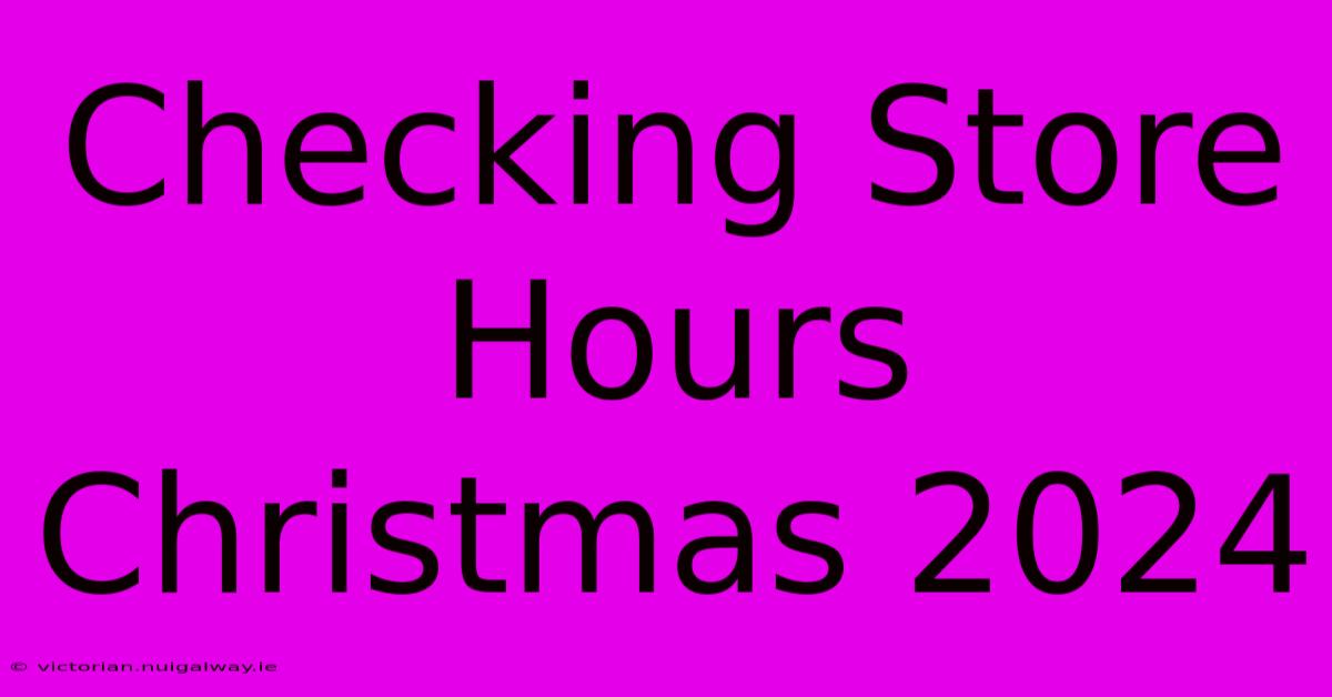 Checking Store Hours Christmas 2024