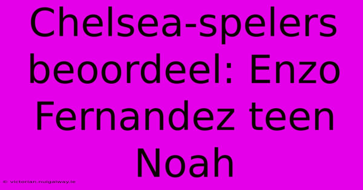 Chelsea-spelers Beoordeel: Enzo Fernandez Teen Noah 