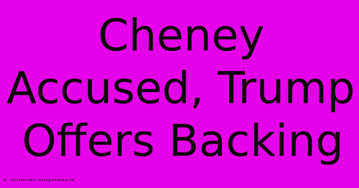 Cheney Accused, Trump Offers Backing