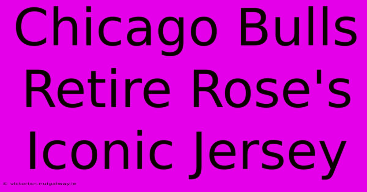 Chicago Bulls Retire Rose's Iconic Jersey