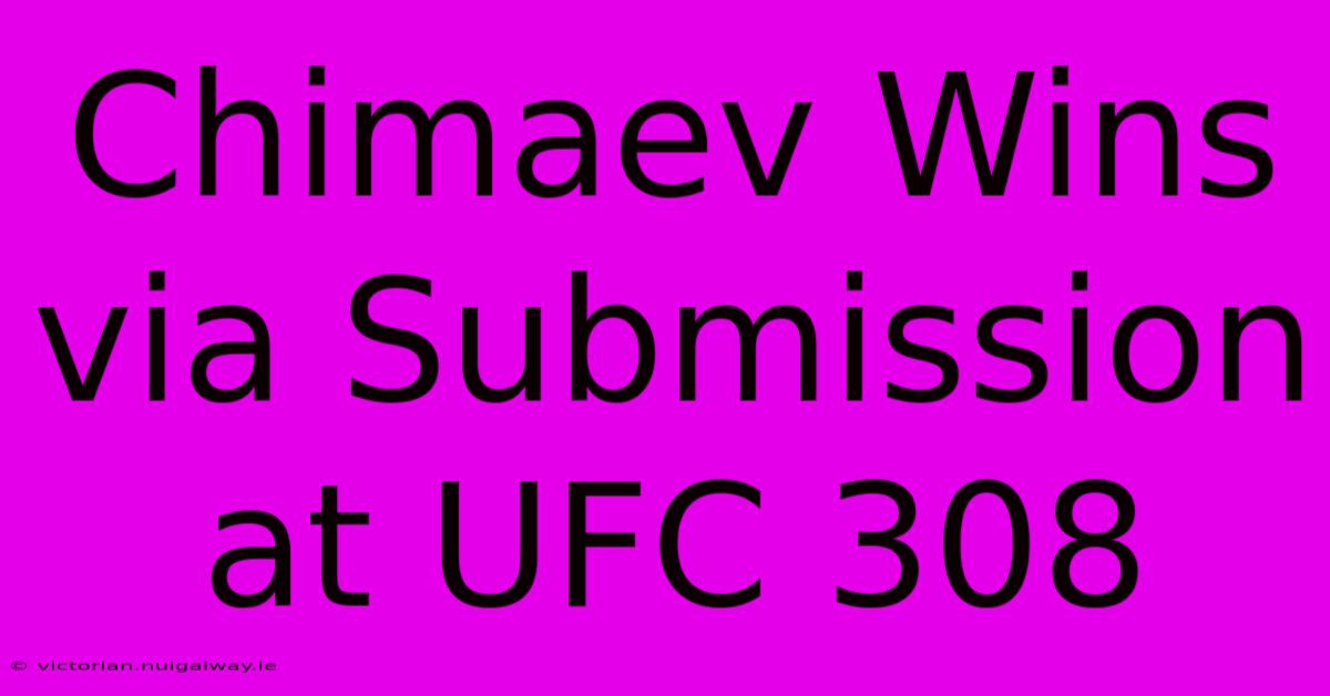 Chimaev Wins Via Submission At UFC 308