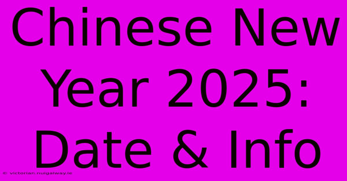 Chinese New Year 2025: Date & Info