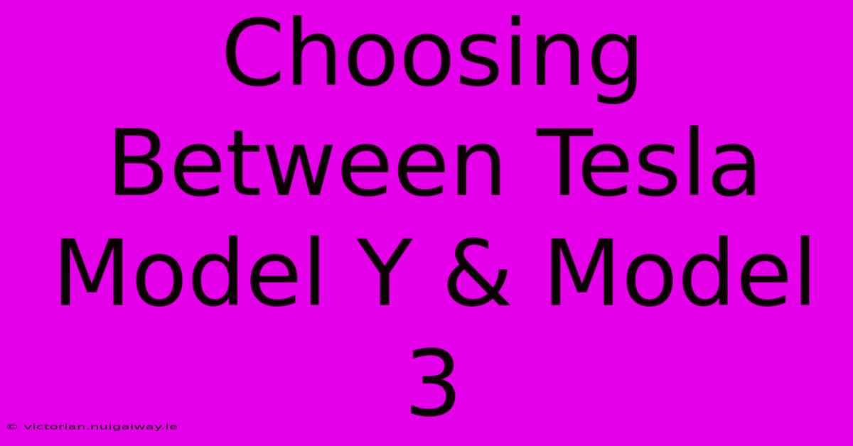 Choosing Between Tesla Model Y & Model 3