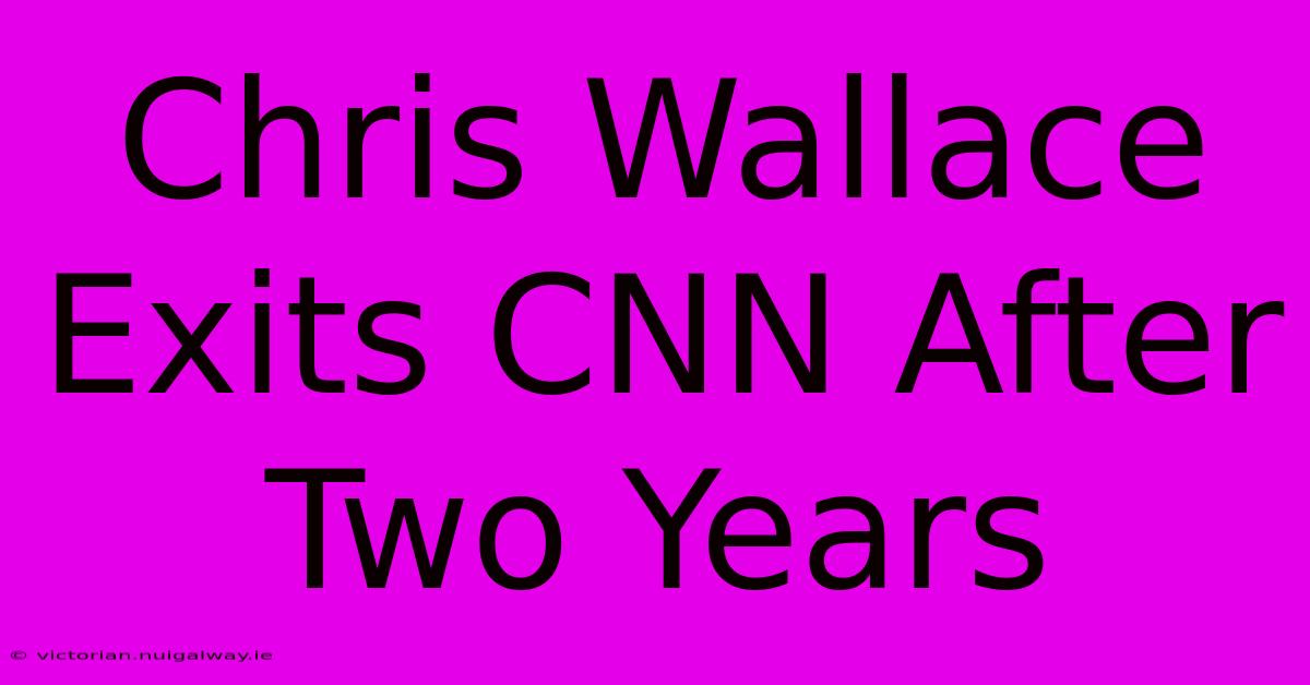 Chris Wallace Exits CNN After Two Years