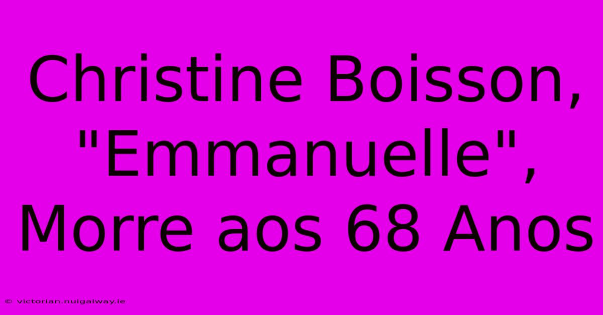 Christine Boisson, 