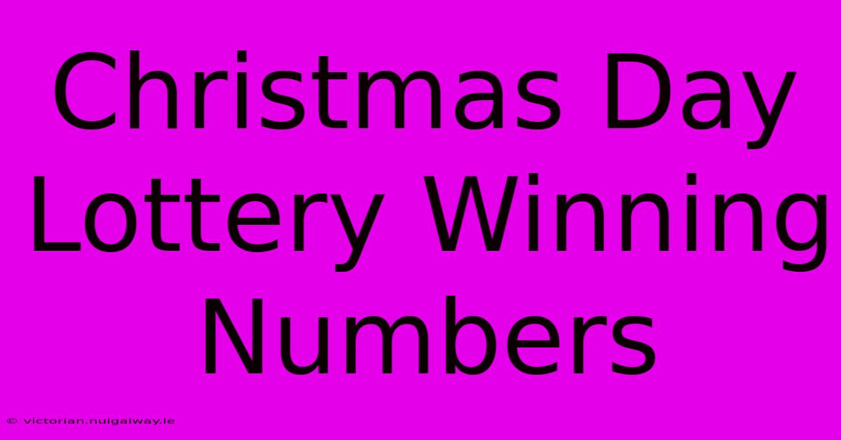 Christmas Day Lottery Winning Numbers