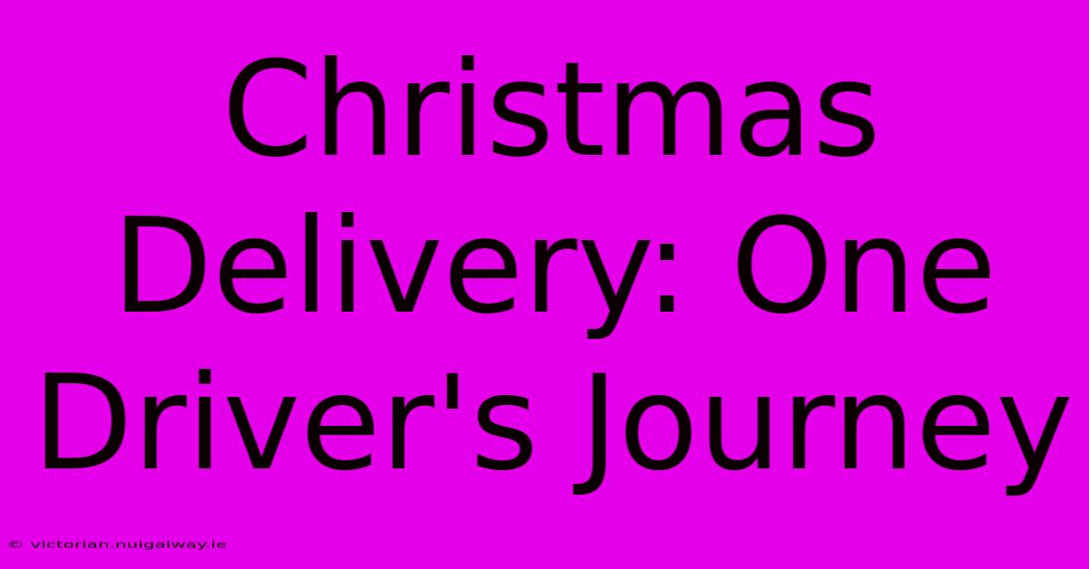 Christmas Delivery: One Driver's Journey