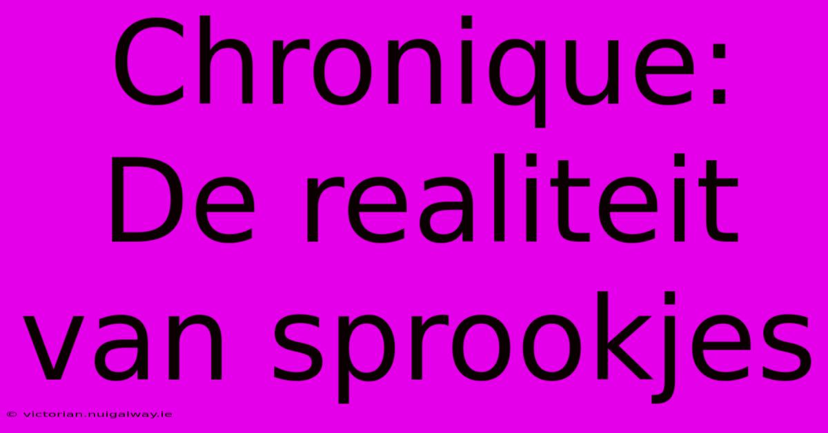 Chronique: De Realiteit Van Sprookjes