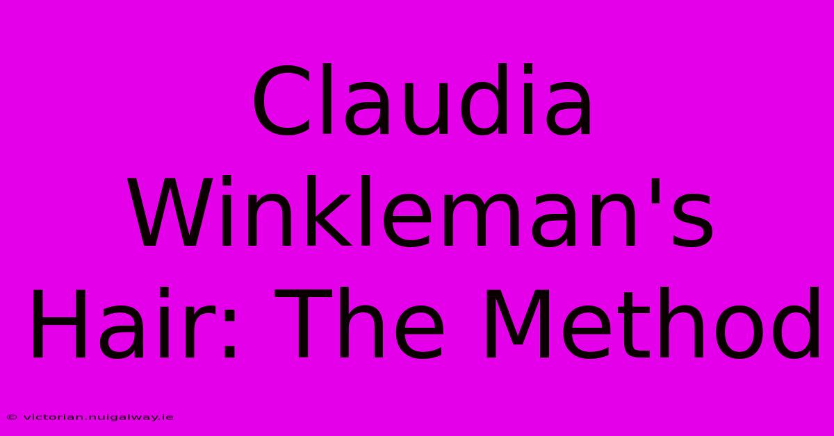 Claudia Winkleman's Hair: The Method