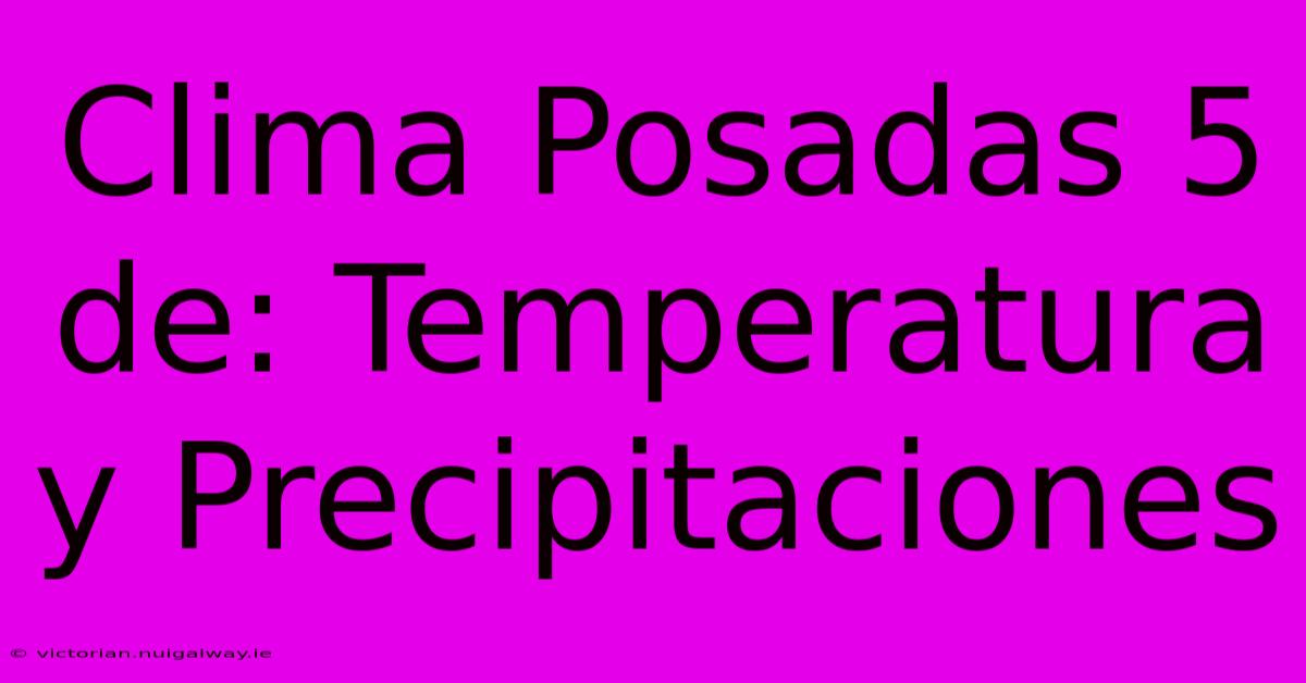 Clima Posadas 5 De: Temperatura Y Precipitaciones