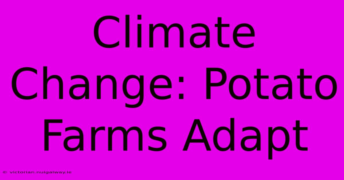 Climate Change: Potato Farms Adapt