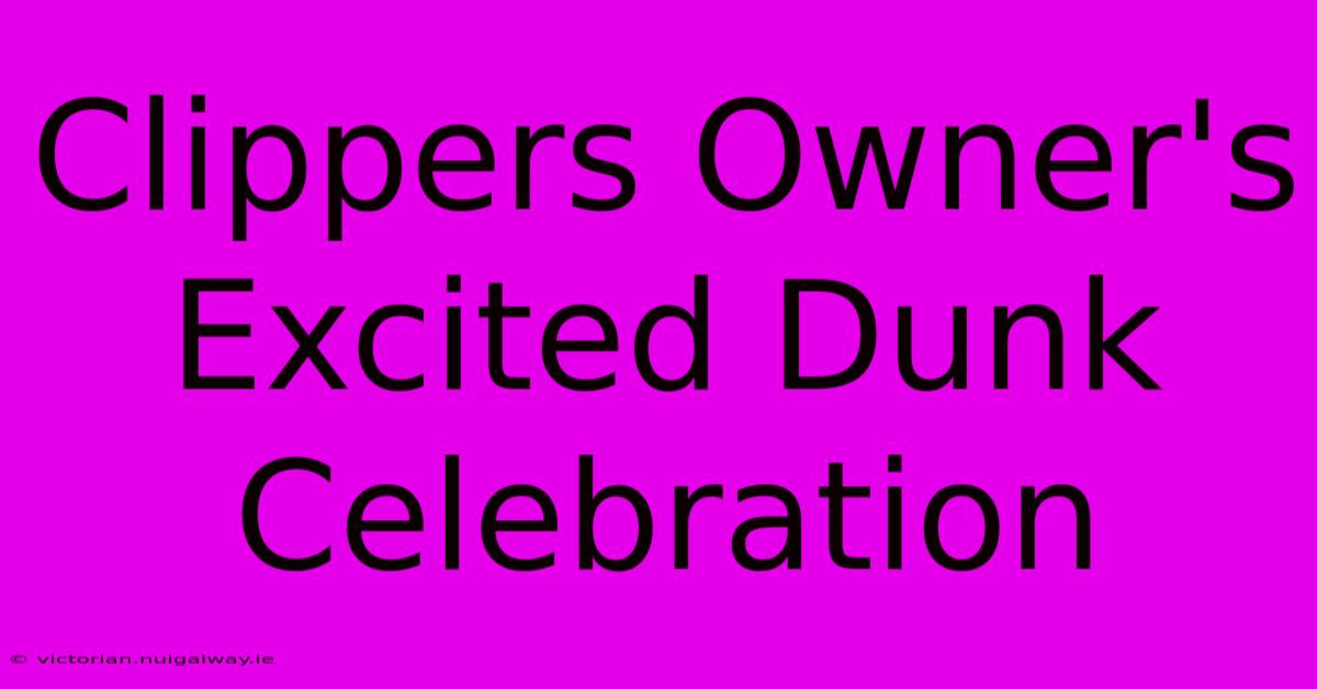 Clippers Owner's Excited Dunk Celebration 