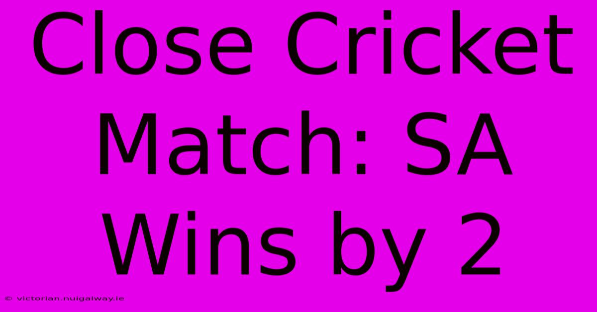 Close Cricket Match: SA Wins By 2