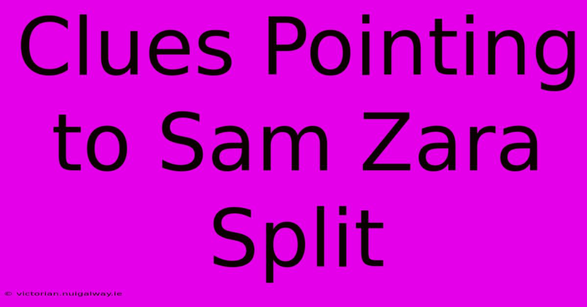 Clues Pointing To Sam Zara Split