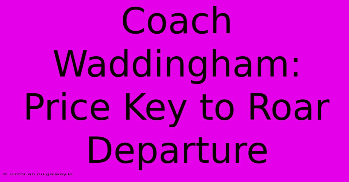 Coach Waddingham: Price Key To Roar Departure