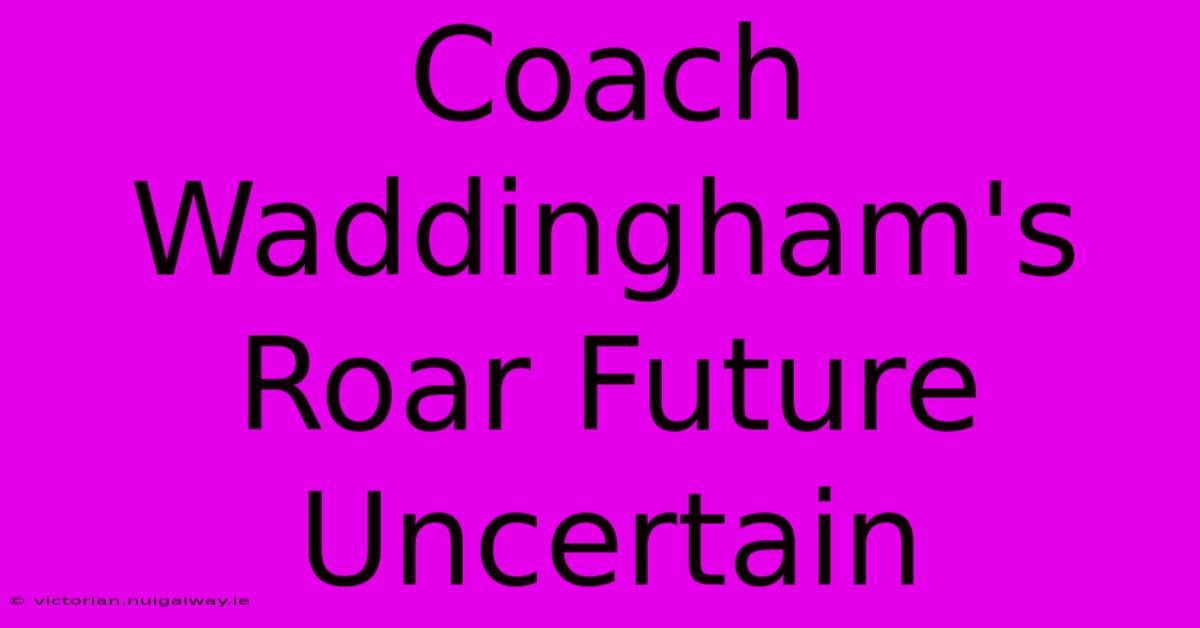 Coach Waddingham's Roar Future Uncertain