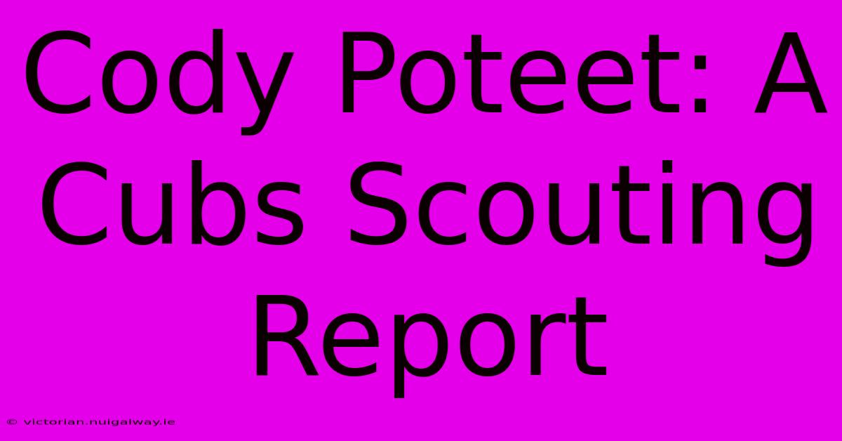 Cody Poteet: A Cubs Scouting Report