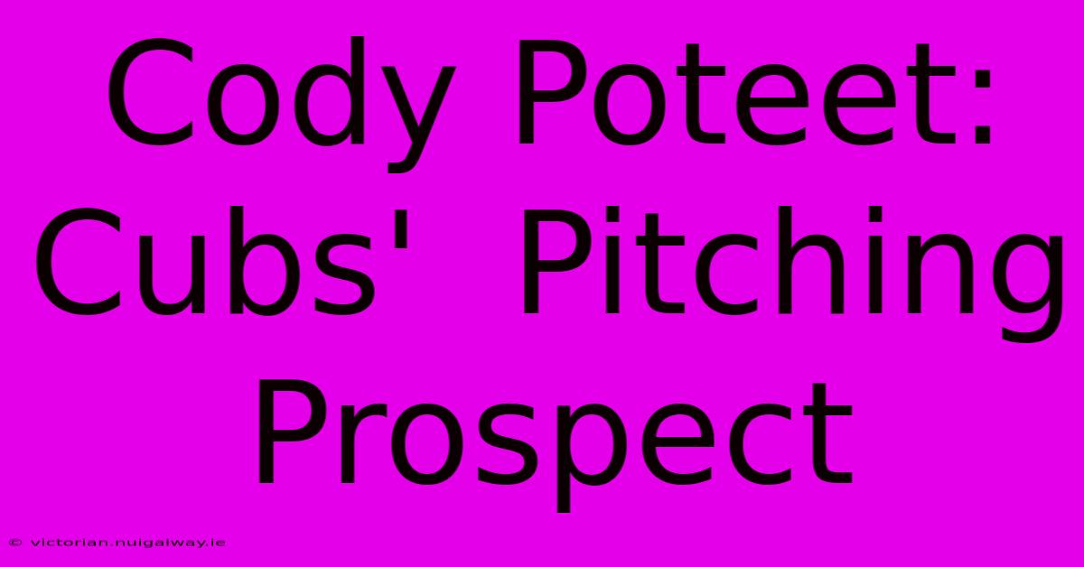 Cody Poteet:  Cubs'  Pitching Prospect