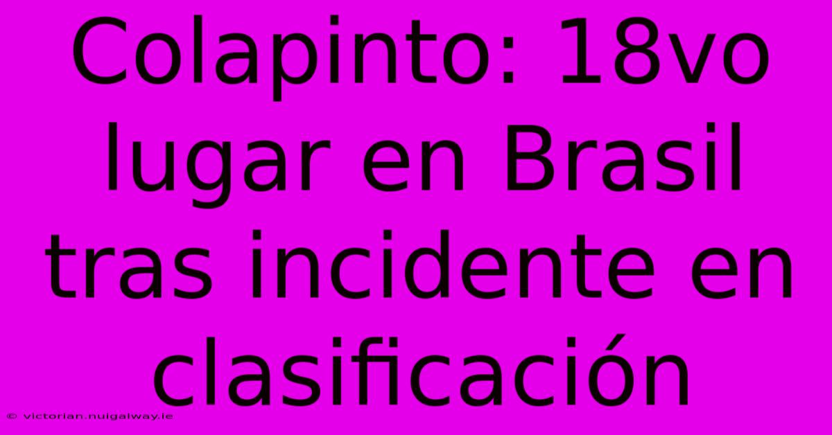 Colapinto: 18vo Lugar En Brasil Tras Incidente En Clasificación 