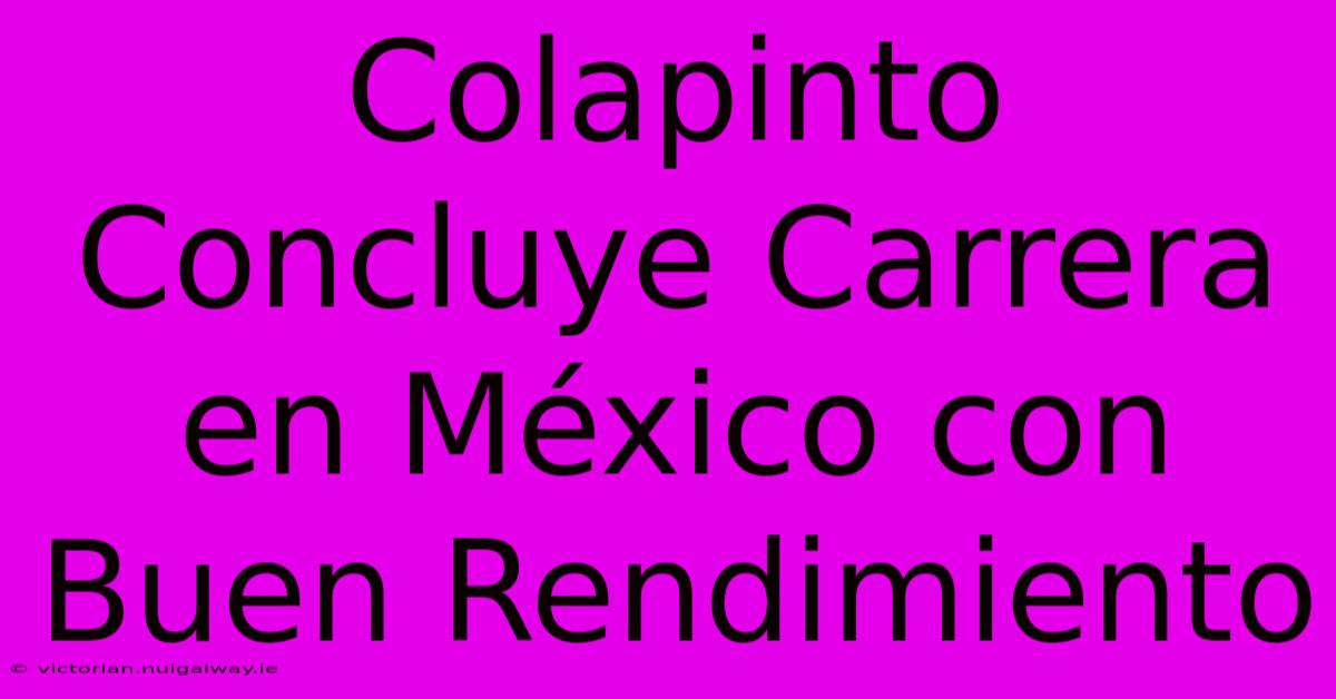 Colapinto Concluye Carrera En México Con Buen Rendimiento