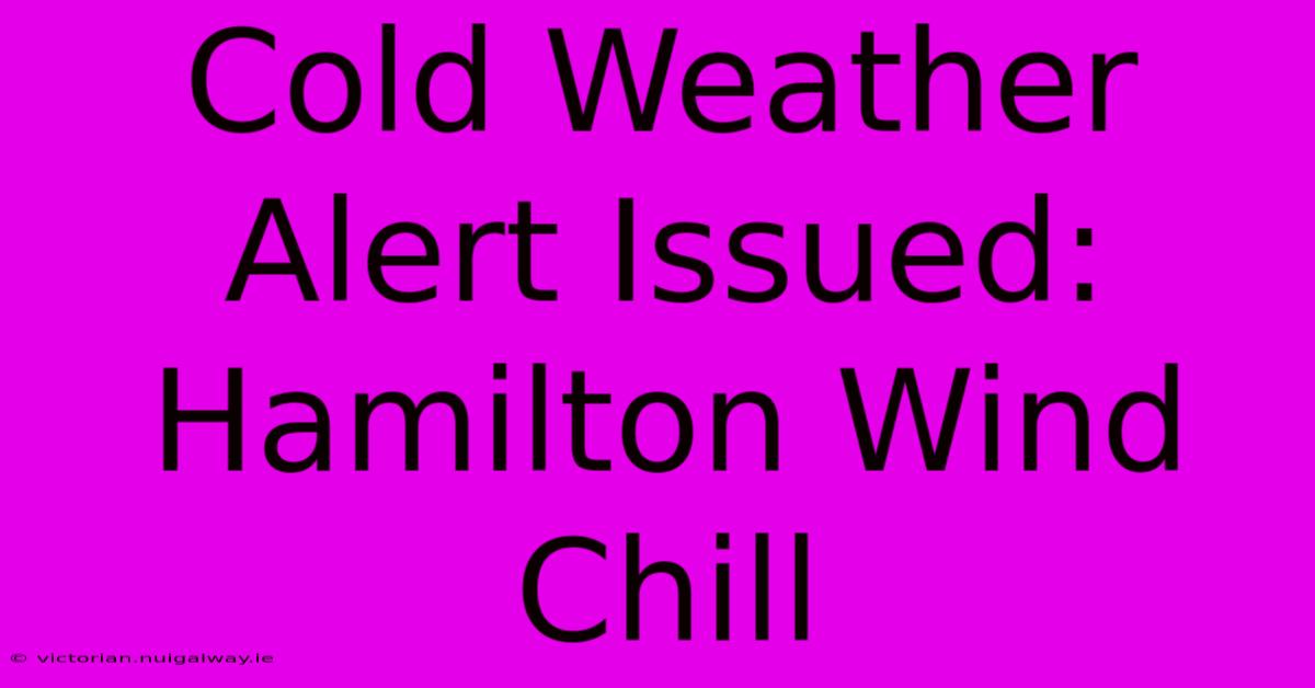 Cold Weather Alert Issued: Hamilton Wind Chill