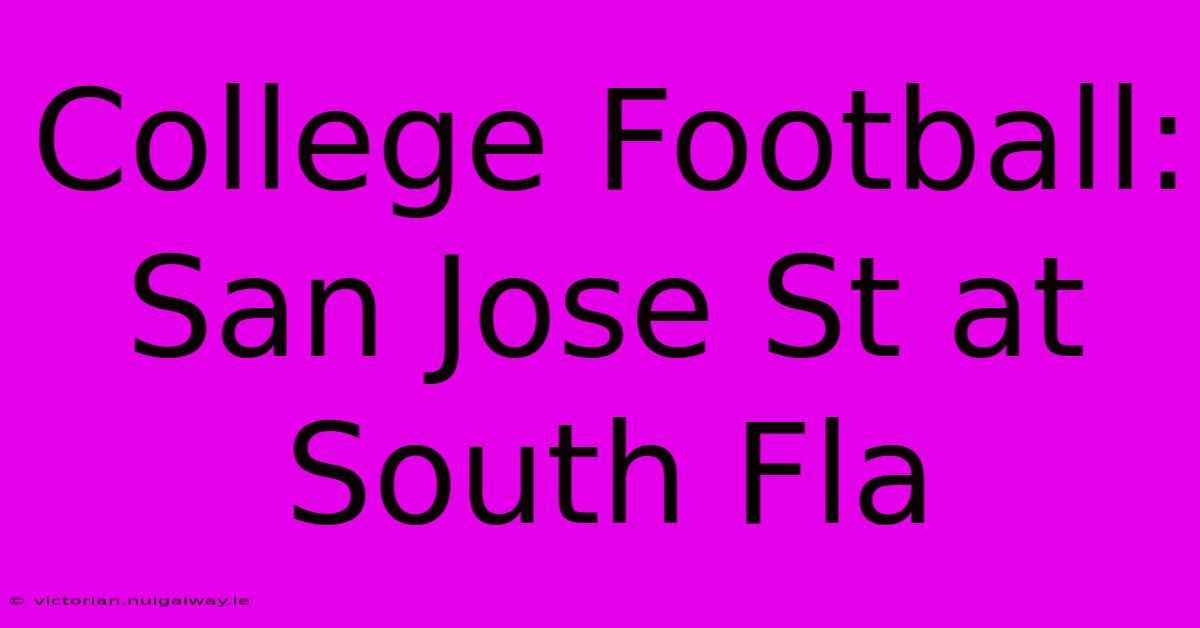 College Football: San Jose St At South Fla