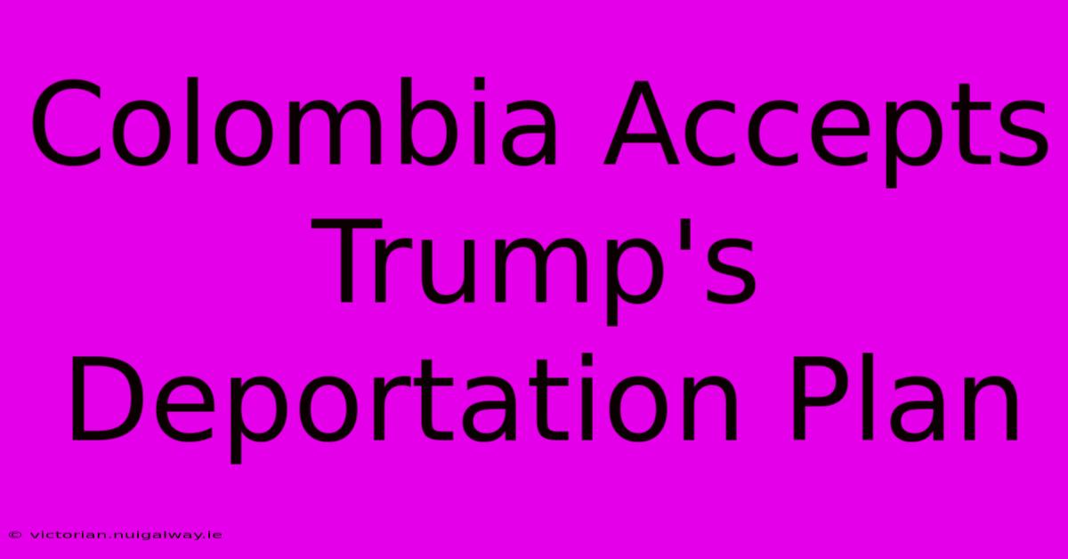 Colombia Accepts Trump's Deportation Plan