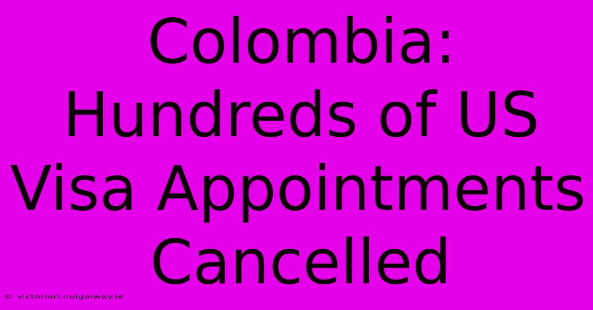 Colombia: Hundreds Of US Visa Appointments Cancelled