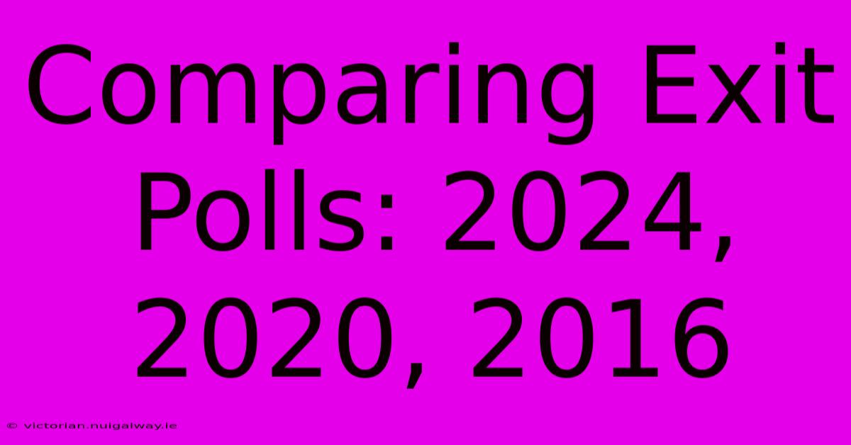 Comparing Exit Polls: 2024, 2020, 2016