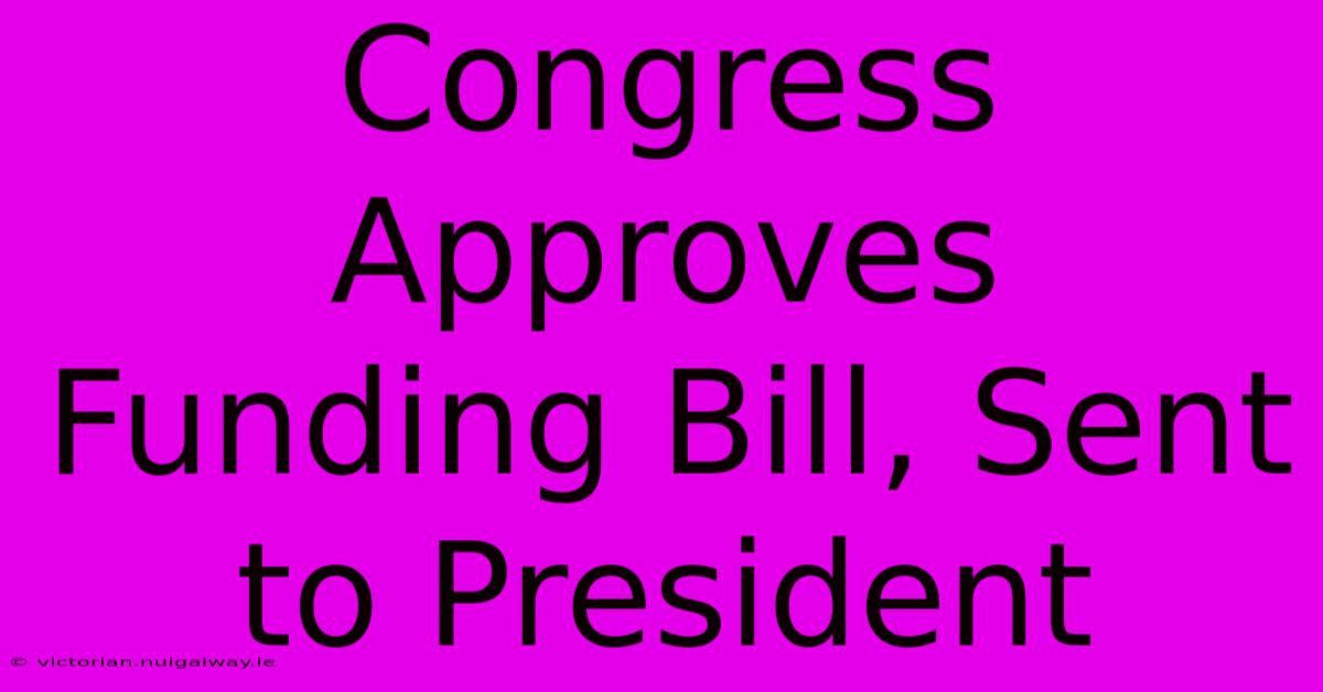 Congress Approves Funding Bill, Sent To President